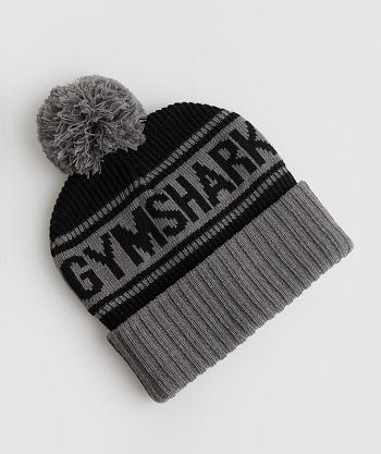 Sombreros Gymshark Pom Beanie Accessories Negras Gris | CO 4195CTV